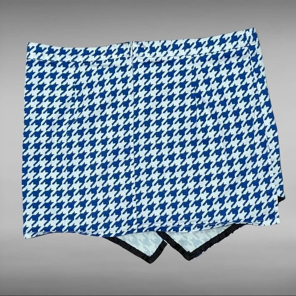 ABOW Hounds-tooth Zip Detail‎ Mini-Skirt-Blue and White - Picture 5 of 7